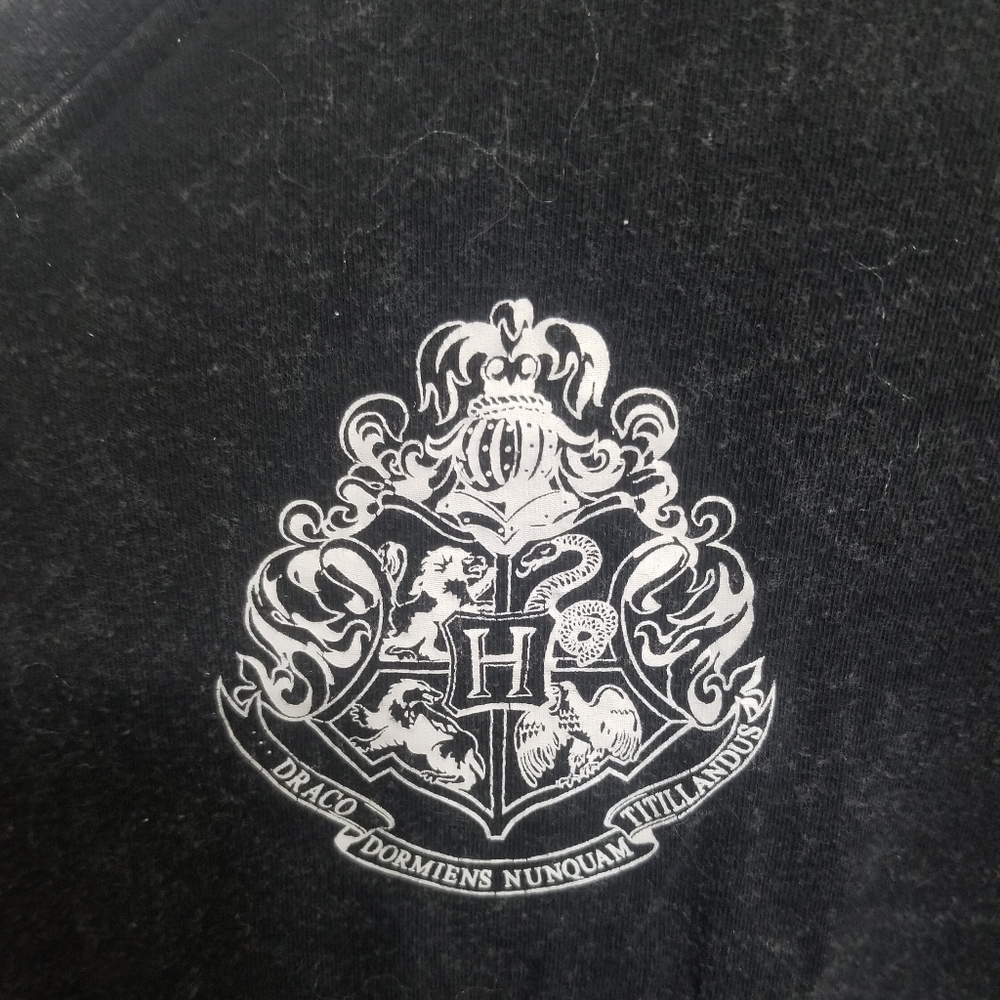 VGUC black cotton Hogwarts Harry Potter long sleeved shirt - Picture 2 of 6